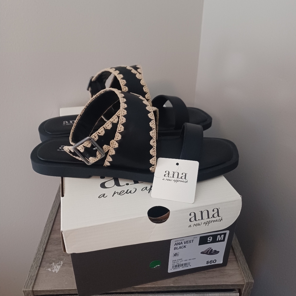 Strappy Black Sandals Sz 9